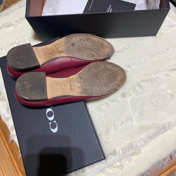 Coach ballerina flats size 7 maroon and black combination - Picture 4 of 4